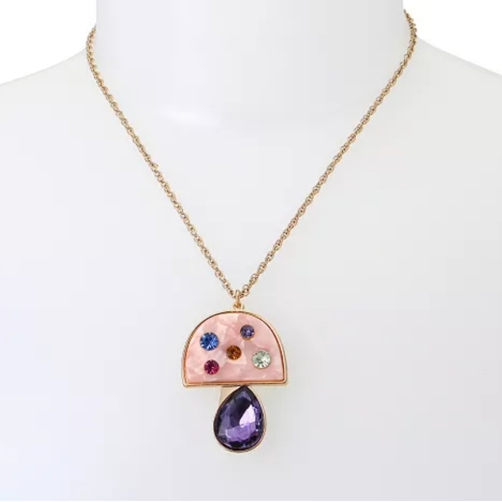 Betsey Johnson mushroom necklace nwt